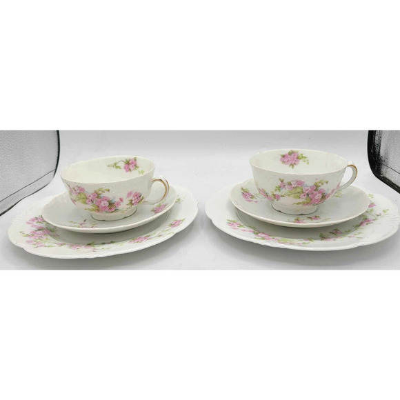 Antique Habsburg China Austria 2 Sets: Dessert Plate, Cup, Saucer - Picture 1 of 16